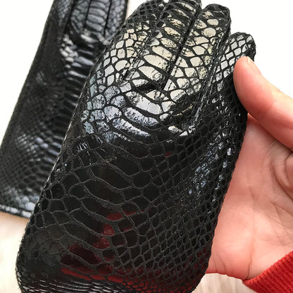 Long Gloves For Women Spring Winter Male Patent Leather Fashion Catwalk Motorcycle Riding Luvas Brilliant Warm Arm Warmer Gants