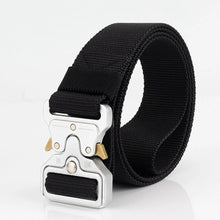 Load image into Gallery viewer, Belts For Men Tactical Belt Metal Silver Buckle Nylon Waist Strap Girdle Heavy Duty Training Hunting Mens Belts
