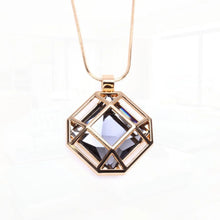 Load image into Gallery viewer, Spring New Simple Fashion Square Hollow Sweater Chain Necklace Clothes Accessories Pendant
