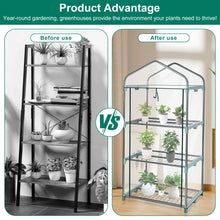 Load image into Gallery viewer, Garden Greenhouse 4 Tier Walk-in Green House Transparent Cover with Doors &amp; Windows Small Waterproof Frost Without Iron Frame
