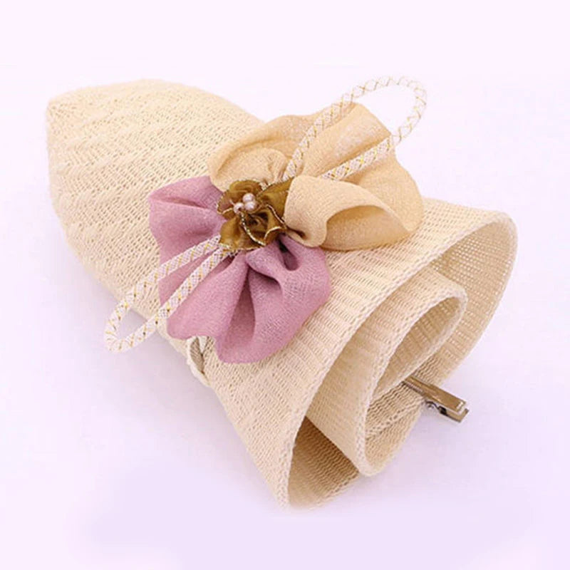 Women Straw Hats Sun Hats Straw Hat Ladies Panama Cap Sun Protection Wide Brim Ribbon Bowknot Girls Outdoor Summer Beach Sun Hat