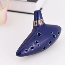 Load image into Gallery viewer, 12 Hole Ocarina Ceramic Alto C Vessel Flute Wind Musical Instrument With Simple Music Score Rope for Beginners
