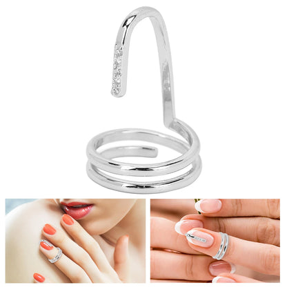 Decorative Nail Ring Fashion Fingertip Jewelry Nail Art Ring Ladies Wearing Nail AccessoriesPlatinum