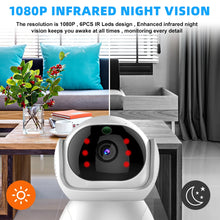 Load image into Gallery viewer, 5G Indoor Wifi Camera HD 360° dual-frequency Surveillance Security Camera Night Vision Auto Tracking Baby Monitoring Camera
