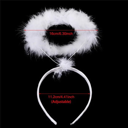 Angel Halo Headband Black White Feather Angel Headband Christmas Festival Party Favor Angel Outfit Cosplay Costume Accessories