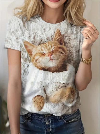 Women's Clothes 2025 Summer Shirts & Blouses Print Graphic T Shirts ropa barata de mujer con envíos gratis Top Mujer Regulai Fit