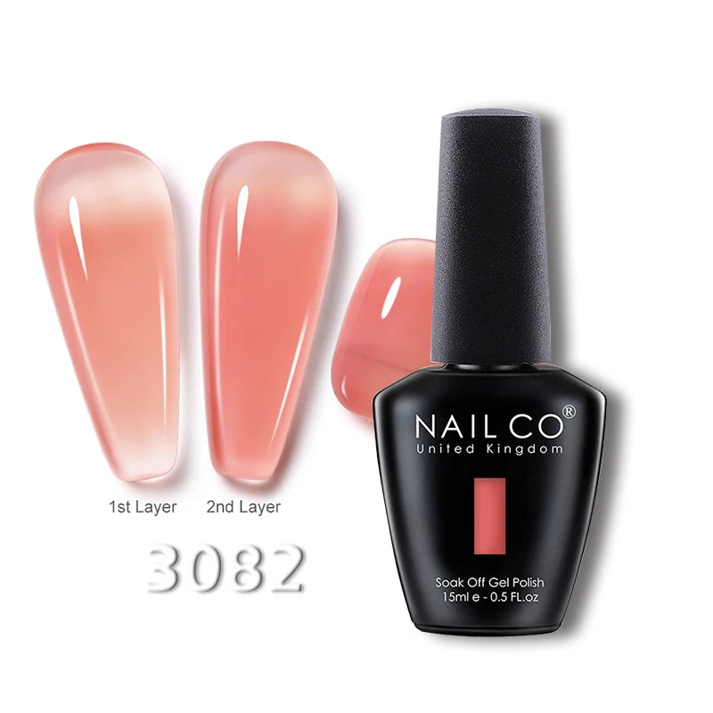 NAILCO 15ml Transparent Nude Color Series Jelly Gel Nail Polish Pink Red Nails Art Manicure Gel Varnishes Gellack Design Lacquer