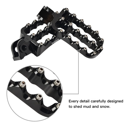NICECNC Motorcycle Footpegs Set with Bolts Aluminum Stainless Steel for KTM 690 Enduro/R 2008-2023 4.21" x 2.44"