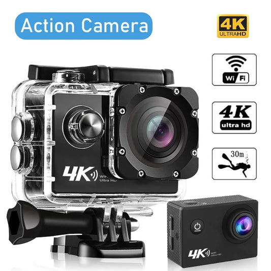 4K Action Camera A1 Ultra HD WiFi 12MP 2" LCD 30M Waterproof 170D Remote Control Helmet Bicycle Video Camera Outdoor Sport Cam