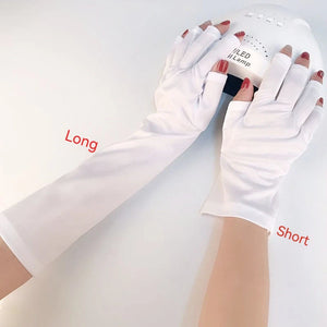 Nail Tools Anti-ultraviolet Uv Gloves Sun Black Half Exposed Fingertips Phototherapy Gloves Short Section