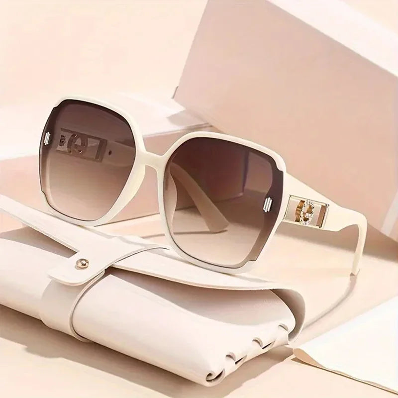 Sunglasses for Women High-end UV Resistant Sunglasses Large Frame Round Face Slim Sunscreen Sunglasses Fashion Accessories 2025