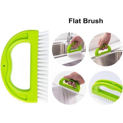 9Pcs Groove Cleaner Brush Set Multipurpose Hand-held Cleaning Brush Deep Cleaning Reusable Tile Joint Scrub Brush NEW