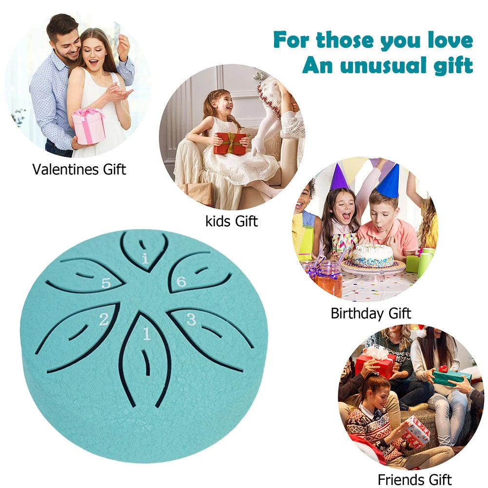 6/3 Inch 11/6 Notes Mini Handpan Drum Finger Picks Percussion Instruments Sound Healing Steel Tongue Drum for Meditation Yoga