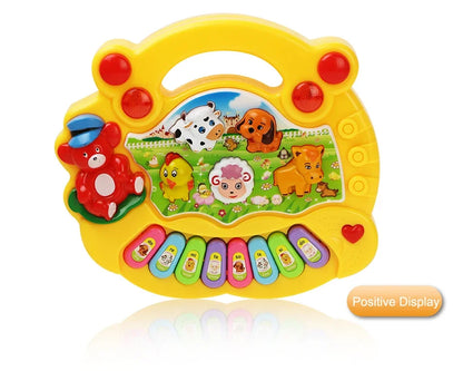 Kids Cartoon Piano Keyboard Game with Animal Sounds Flashing Light Music Baby Instrument Music Toys Educational Toys Kids Gifts