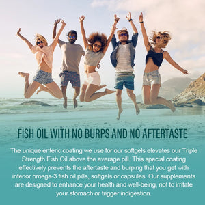 3600mg Triple Strength Omega 3  Fish Oil Supplement Rich EPA & DHA, Omega 3 Supplements for Heart, Brain & Immune Support