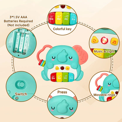 Kids Cartoon Piano Keyboard Game with Animal Sounds Flashing Light Music Baby Instrument Music Toys Educational Toys Kids Gifts