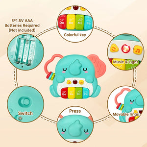 Kids Cartoon Piano Keyboard Game with Animal Sounds Flashing Light Music Baby Instrument Music Toys Educational Toys Kids Gifts