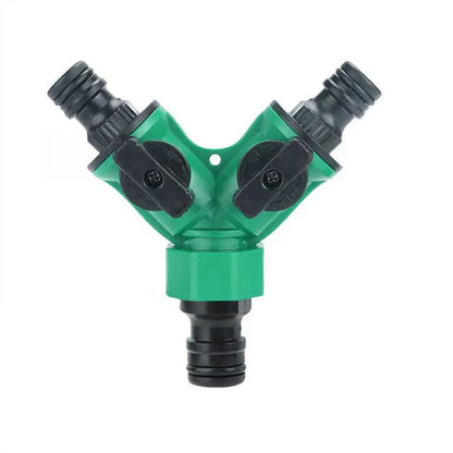 2 Way Garden Hose Splitter Garden Hose Connector with Faucet Watering Shut Off for Landscaping Flower Planting Irrigation