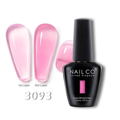 NAILCO 15ml Transparent Nude Color Series Jelly Gel Nail Polish Pink Red Nails Art Manicure Gel Varnishes Gellack Design Lacquer