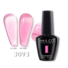 Load image into Gallery viewer, NAILCO 15ml Transparent Nude Color Series Jelly Gel Nail Polish Pink Red Nails Art Manicure Gel Varnishes Gellack Design Lacquer
