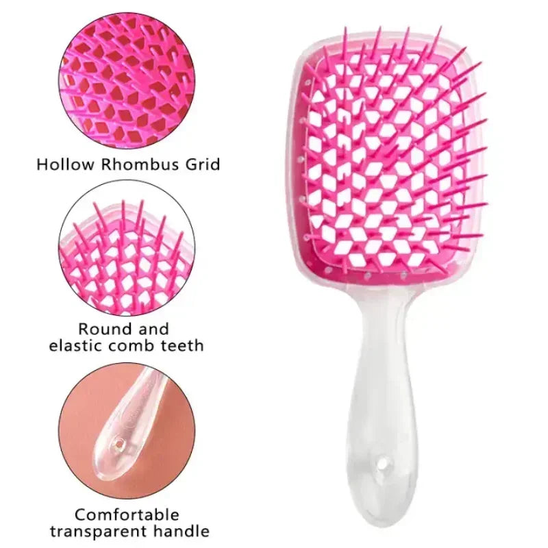 Tangled Hair Comb Detangling Hair Brush Massage Combs Hollow Out Wet Curly Hair Brushes Barber Comb Salon Styling Tools