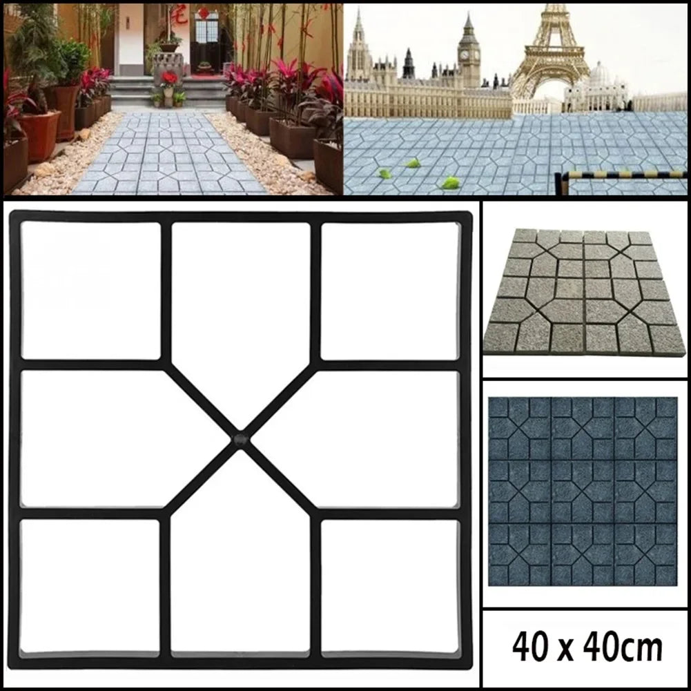 Garden Mold Walk Pavement Reusable DIY Manually Paving Cement Brick Stone Road Concrete Molds Manually Paving Patio Molds