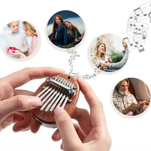 Portable Beginner Finger Piano Wooden Mini Thumb Piano Music Toy 8-sonic Instrument Children's Puzzle Home Decoration Ornaments