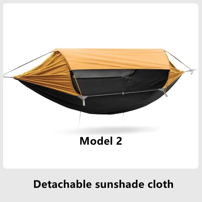 Travel Hammock, outdoor anti rollover, sun shading and anti mosquito, single or double person with mosquito ne