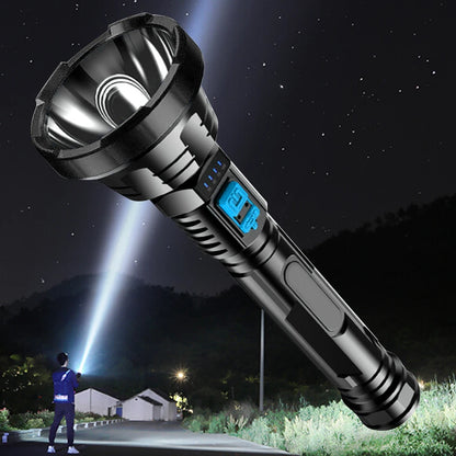 LED Flashlight Multifunctional Waterproof Handheld Spotlight USB Charging Service Work Light Power Display for Outdoor Equipment
