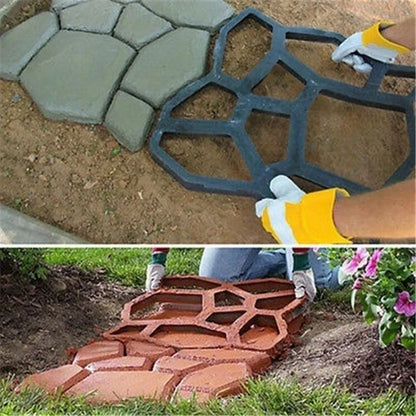 Garden Mold Walk Pavement Reusable DIY Manually Paving Cement Brick Stone Road Concrete Molds Manually Paving Patio Molds