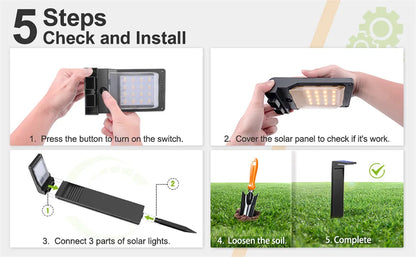 Garden Lights Outdoor Decoration Solar Lawn Lights Waterproof LED light for Yard Pathway Landscape Bollard Solar Power Lighting