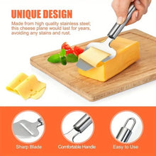 Load image into Gallery viewer, 2 Pieces Stainless Steel Wire Cheese Slicer with Cheese Planer, Adjustable Thickness, Kitchen Cooking Tools, Gray
