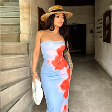 Load image into Gallery viewer, Women&#39;s Dresses Summer New Streetwear Fashion Print Casual Slim Dress Sexy Off Shoulder Elegant Female Club Party Dress Clothing
