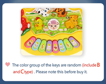 Kids Cartoon Piano Keyboard Game with Animal Sounds Flashing Light Music Baby Instrument Music Toys Educational Toys Kids Gifts