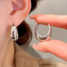 Load image into Gallery viewer, Simple Glossy Thick Hoop Earrings Copper Jewelry Elegant Retro Style Suitable for Women&#39;s Daily Leisure
