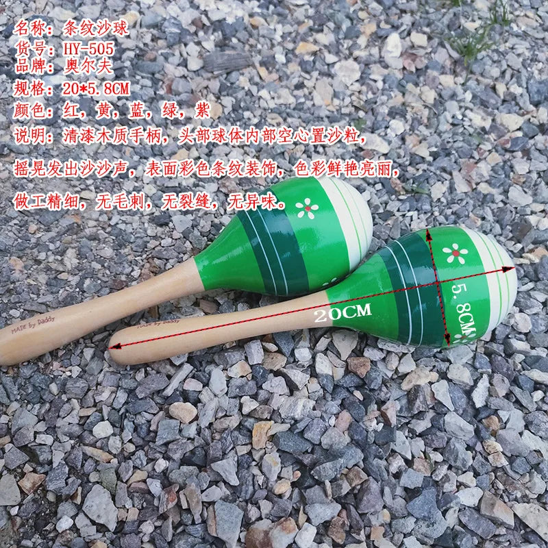 Wooden Handicrafts Colored Medium Sand Hammer Instruments Children's Music Toys Children's Percussion Instruments