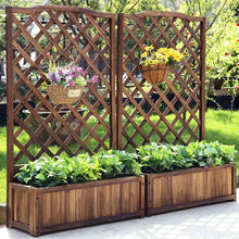 Load image into Gallery viewer, Large Raised Garden Bed Wooden Planter Box with Trellis Vegetable Grow Bed Support Patio Lattice for Outdoor Indoor

