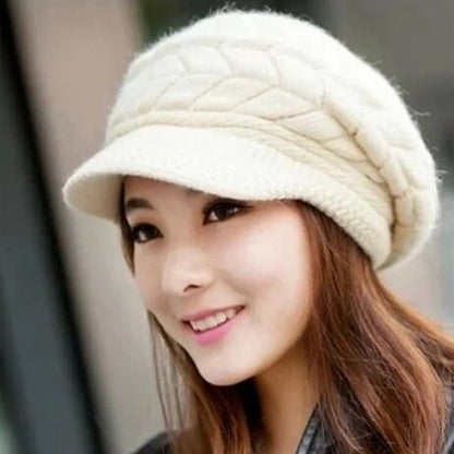 Winter Women Hat Wide Brim Keep Warm Cap Knitted Hats Female Soft High Elastic Warm Caps Beanies Girl Cap Solid Color 2023 New