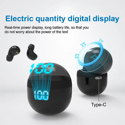 Black Invisible Mini Earbuds Wireless Bluetooth Low Profile Micro Smallest Tiny Discreet Hidden Earbuds Work Small Headphones