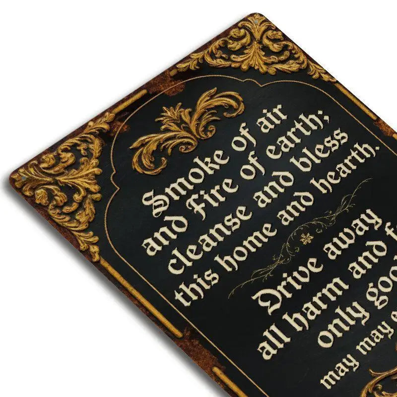 Tin Wall Decoration 8x12 Inches Retro Style Design with Black and Gold Logo Suitable for Home Decoration Cafes