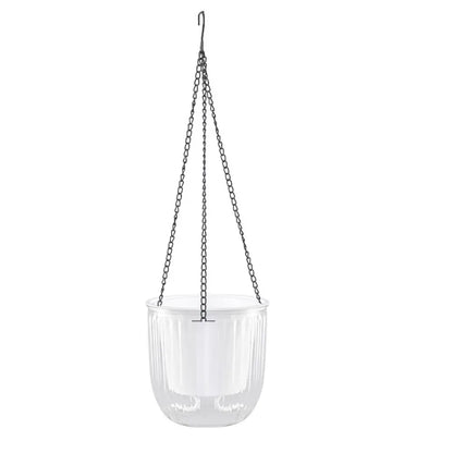 Garden Decoration Self-watering Flower Pot Plant with Chain Hanging Flower Pots Round with Drainage Holes Houseplant Flowerpot