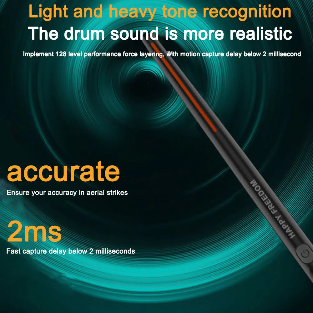 Electric Air Drumsticks Portable Air Drum with Drumsticks Professional Smart Electronic Drum Set for Beginners Children Adults