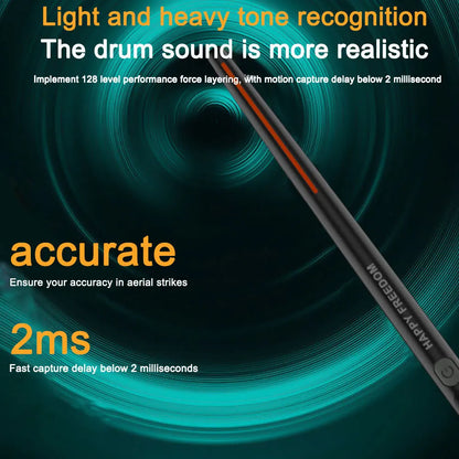 Electric Air Drumsticks Portable Air Drum with Drumsticks Professional Smart Electronic Drum Set for Beginners Children Adults