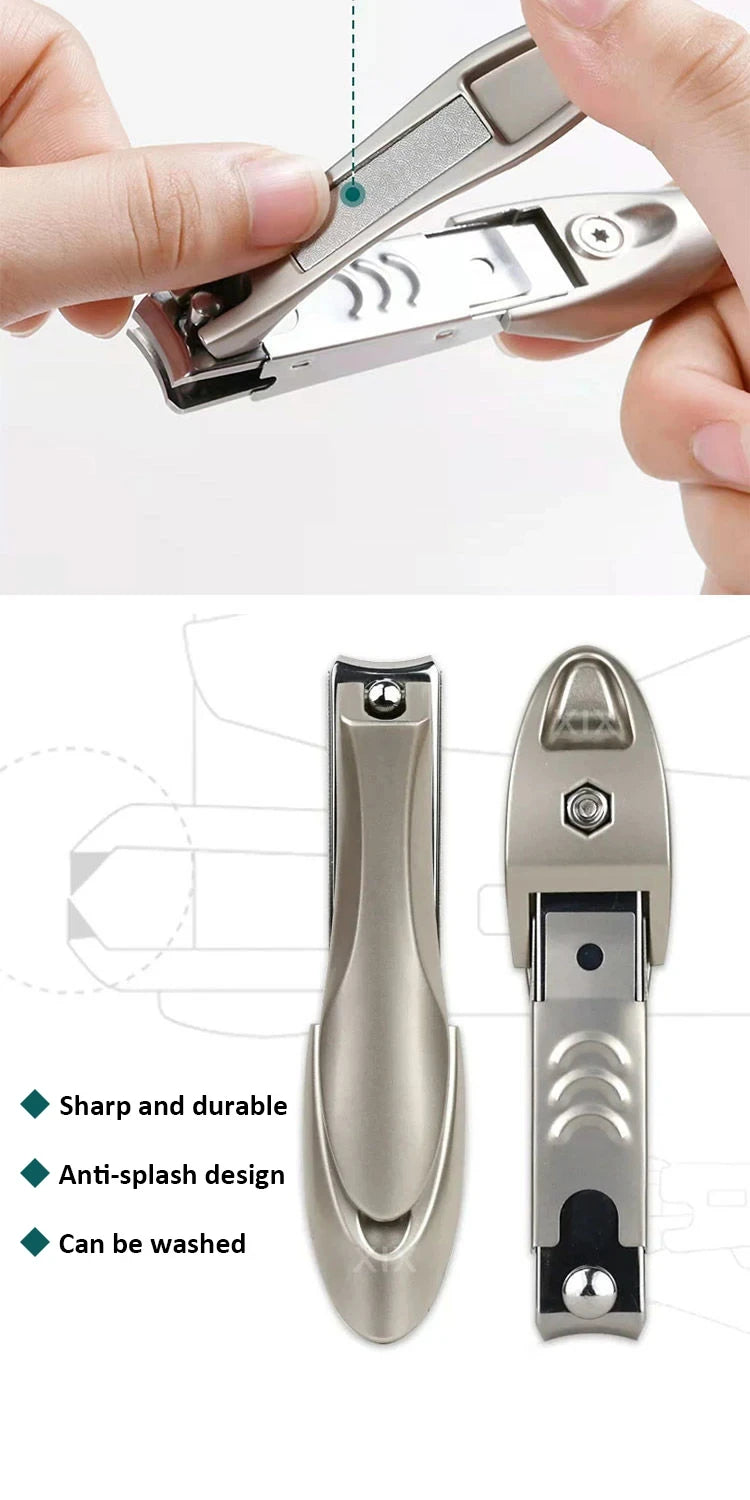 Nail Clippers Stainless Steel Anti Splash Fingernail Cutter Manicure Tools Bionics Design Nail Trimmer Pedicure Scissor