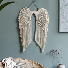 Load image into Gallery viewer, Angel Wing Hanging Tapestry Cotton Angel Wings Tapestry with Long Tassels Woven Macrame Tapestry Wall Hanging Decor Rustic Art
