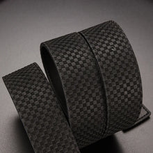 Load image into Gallery viewer, Men&#39;s Belt Casual Business V letter Slide Buckle Fashionable Checkered Plaid Leather Male Belt for Men
