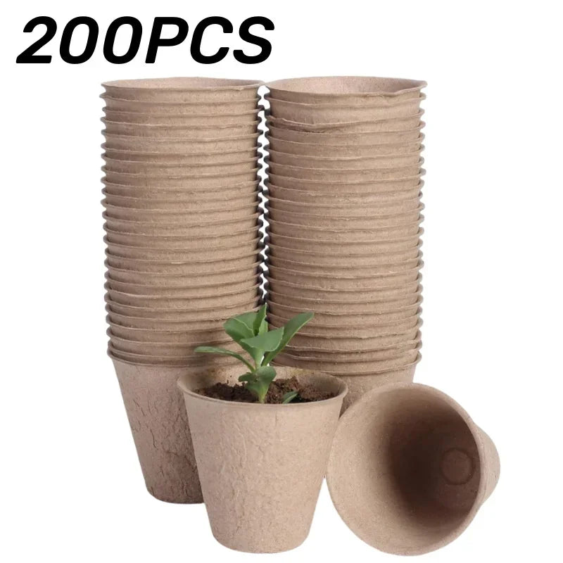 Coco Coir Seed Starter Plant Pots Biodegradable Nursery Pots Seedling Pots Germination Trays Labels Seed Sowing