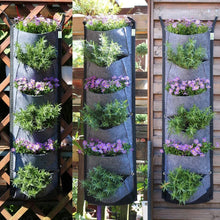 Load image into Gallery viewer, 6 Pockets Garden Wall Hanging Planting Bags Vegetable Green Plant Grow Planter Vertical Felt Fabric Nursery Bags Garden Supplies

