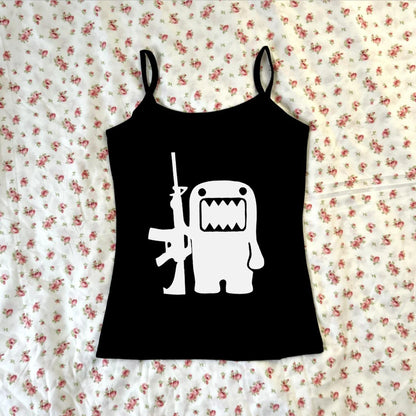 Women's vest cartoon Graphic Tees Y2k Top 90s Clothes Vintage Kawaii Female Clothing Emo Harajuku 2000s Tops Gothic cute Girl