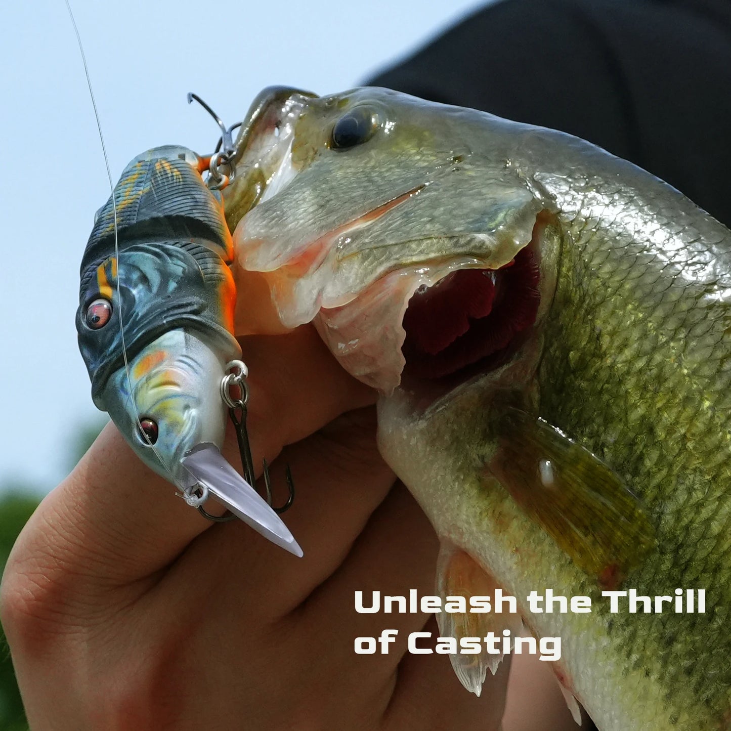 HANDING 3Pcs M1 Jointed Swimbait 3-Segments Body Fishing Lure Tackle Slow Sinking Fishing Lure Hard Bait Lures with Wide Lip